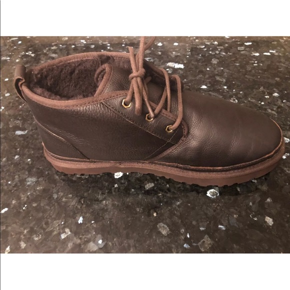 New Mens UGG Neumel China Tea Brown Leather Boots main image 5